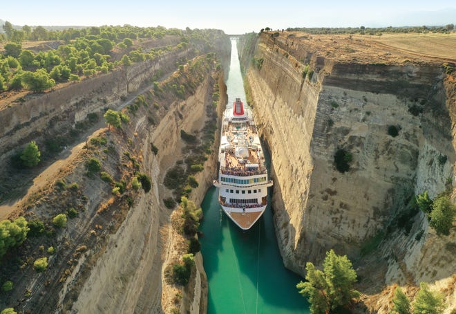 The Corinth canal in greece has reopened for superyachts 