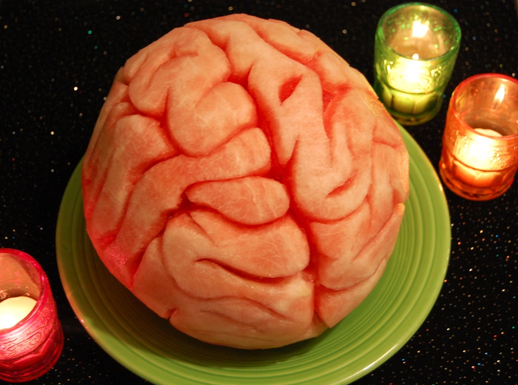 A watermelon 'brain' is sure to impress on halloween